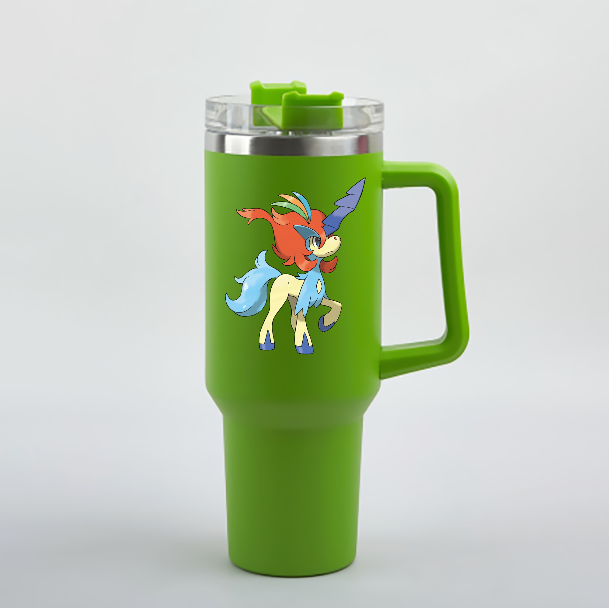 （画像用） ポケットモンスター Pokémon 1200mL車用タンブラー - クリスタルステッカー（プラスチックストロー付き）